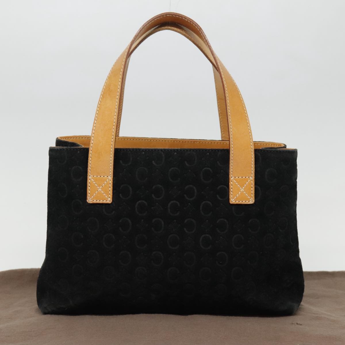 Celine Vintage Macadam Handbag Canvas, BLACK, CANVAS, Handbag