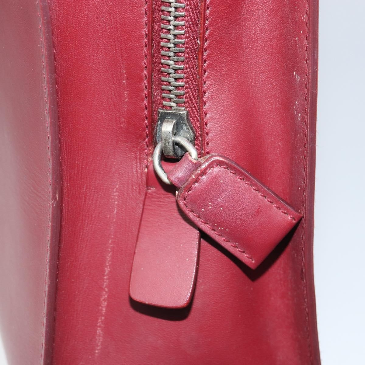 Prada Vintage Handbag Leather, BURGUNDY, LEATHER, Handbag