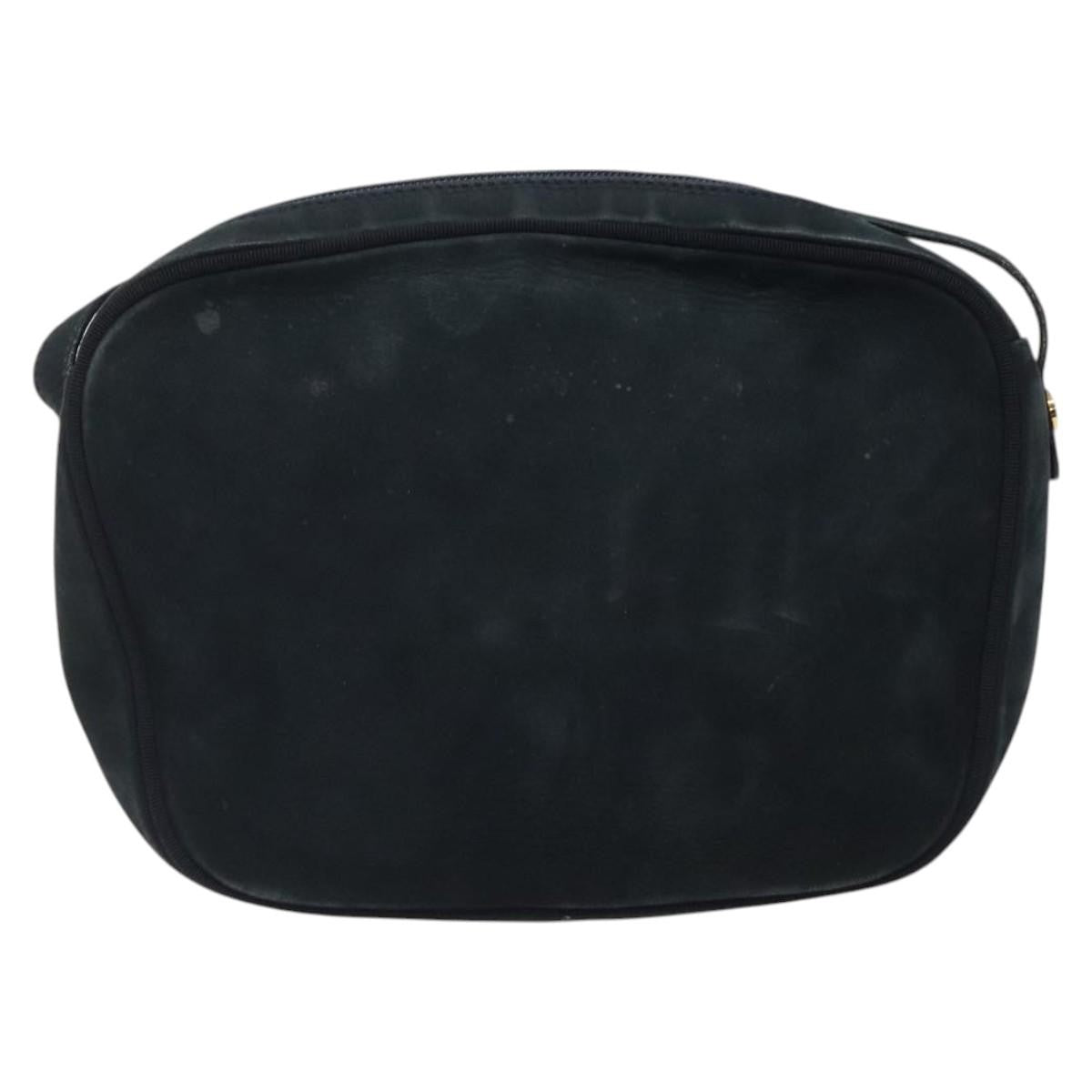 Salvatore Ferragamo Vala Shoulder Bag Suede, NAVY, SUEDE, Shoulder bag