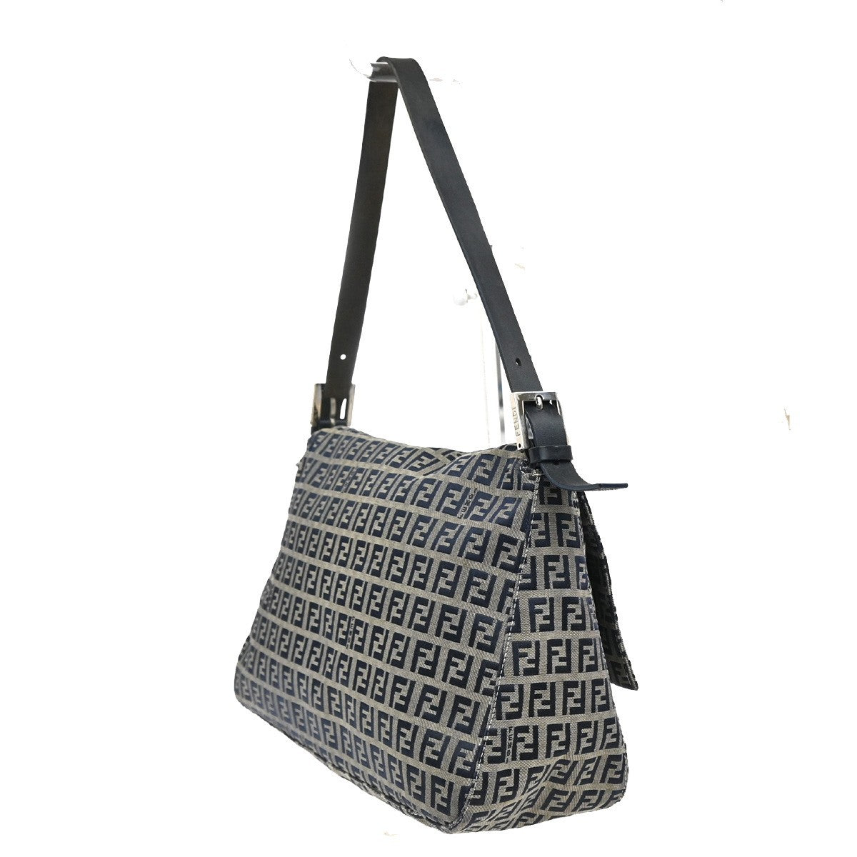 Fendi Mamma Baguette Zucca canvas, NAVY, CANVAS, Shoulder bag