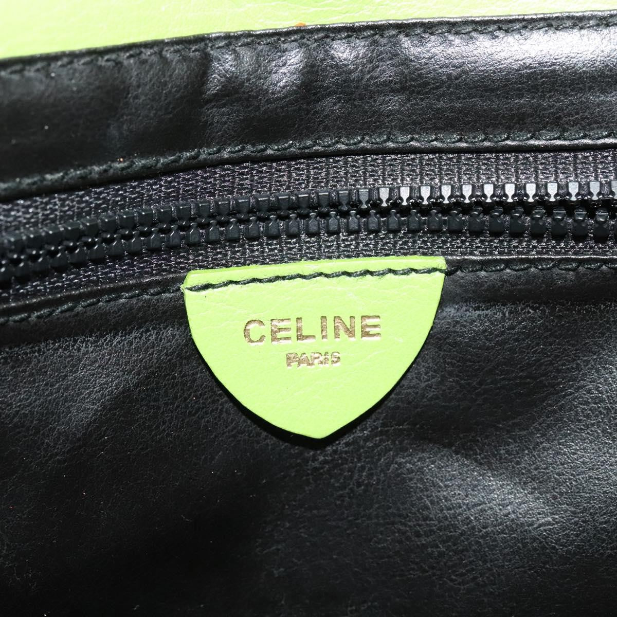 Celine Flap Shoulder Bag Leather, GREEN, LEATHER, Shoulder bag