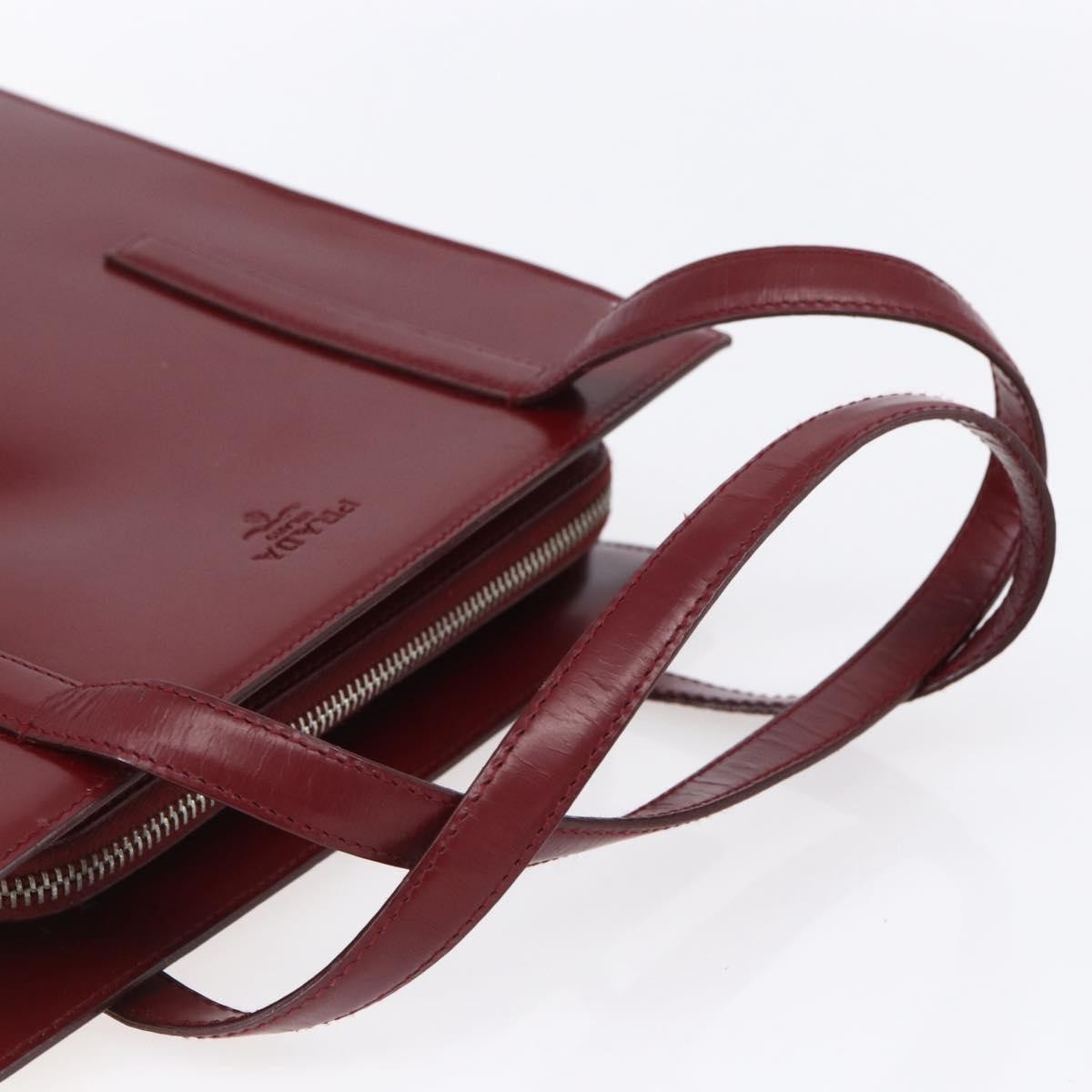 Prada Zip Shopping Tote Leather, RED, OTHER, Tote bag