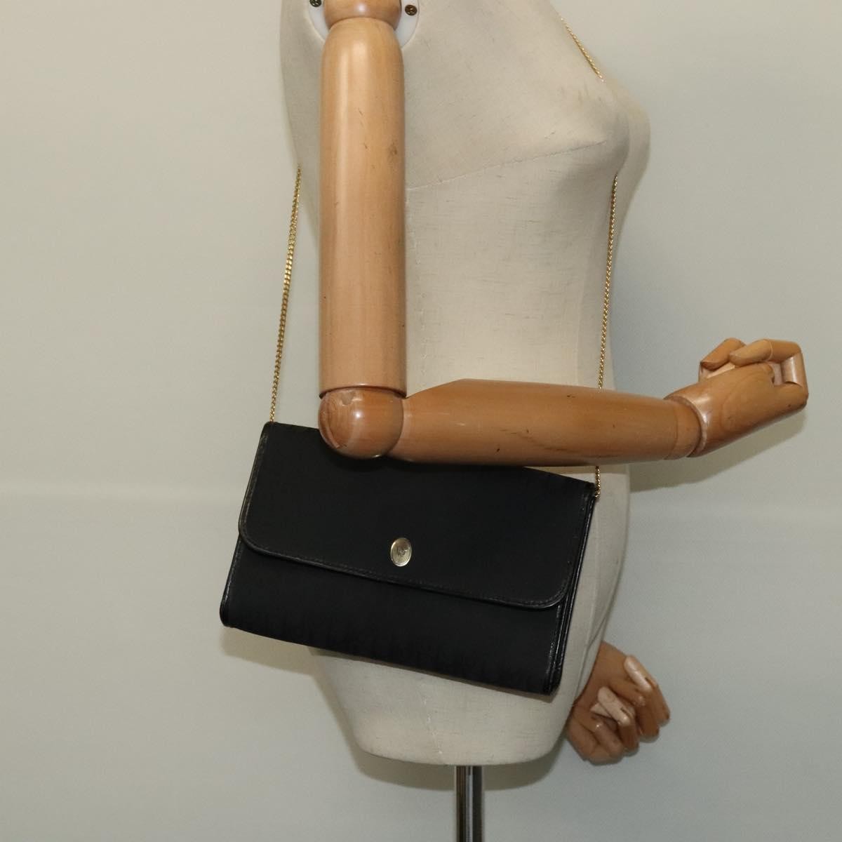 Christian Dior Vintage Trotter Crossbody Bag Canvas, BLACK, CANVAS, Shoulder bag