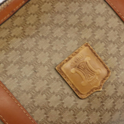 Celine Vintage Macadam Handbag Canvas and Leather, Beige, Canvas, Handbag