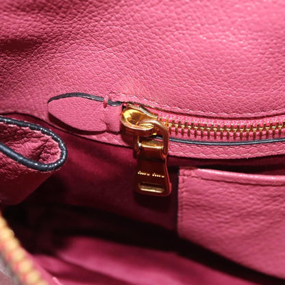 Miu Miu Convertible Madras Side Zip Satchel Grainy Leather, PINK, LEATHER, Handbag
