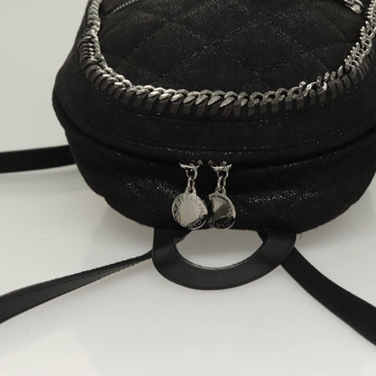 Stella McCartney Falabella Flap Pocket Backpack Shaggy Deer, BLACK, SUEDE, Backpack
