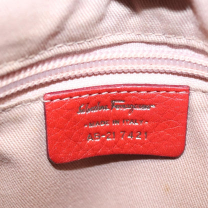 Salvatore Ferragamo Gancini handbag Leather, RED, LEATHER, Handbag