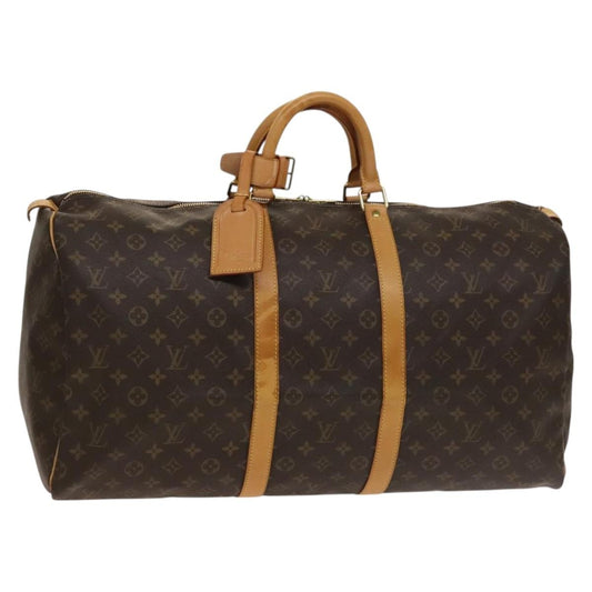 Louis Vuitton Keepall Bag Monogram Canvas, BROWN, CANVAS, Travel bag