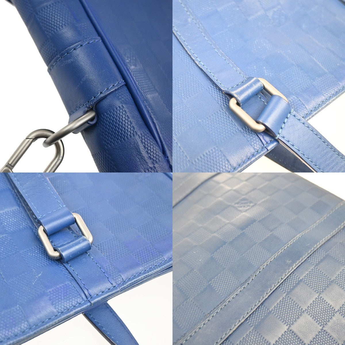 Louis Vuitton Tadao Handbag Damier Infini Leather, BLUE, LEATHER, Tote bag