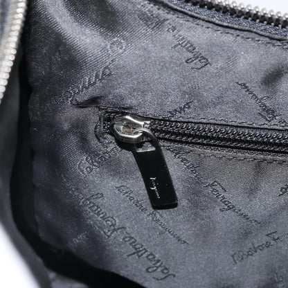 Salvatore Ferragamo Gancini Shoulder Bag Leather, BLACK, LEATHER, Shoulder bag