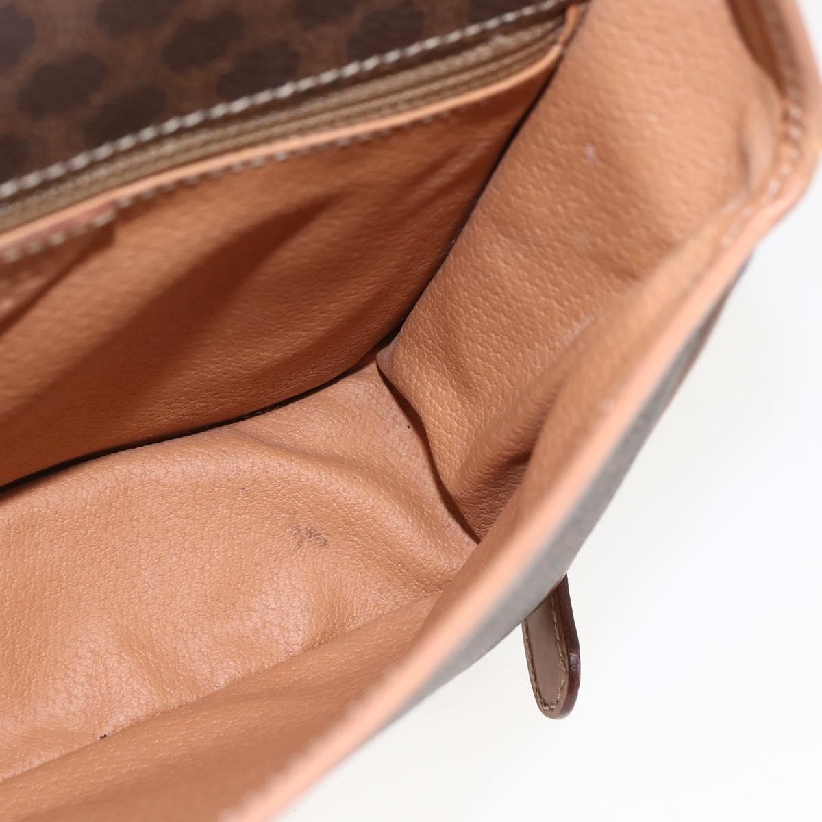 Celine Vintage Macadam Shoulder Bag Canvas and Leather, BROWN, CANVAS, Shoulder bag
