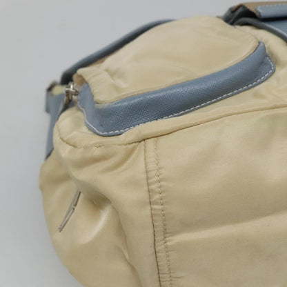 Prada Double Pocket Buckle Flap Bag Tessuto, BEIGE, NYLON, Shoulder bag