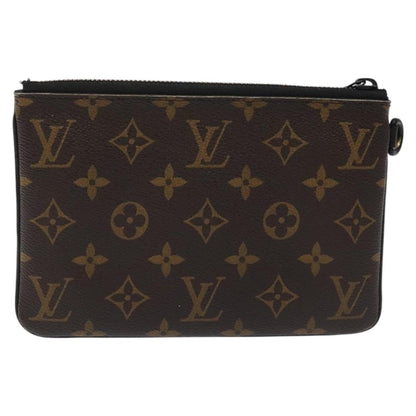 Louis Vuitton Zipped Pouch Limited Edition Logo Story Monogram Canvas, BROWN, CANVAS, Clutche & pouche