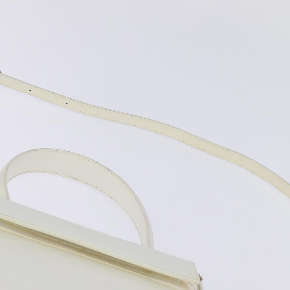 Salvatore Ferragamo Gancini handbag Patent leather, WHITE, PATENT_LEATHER, Handbag