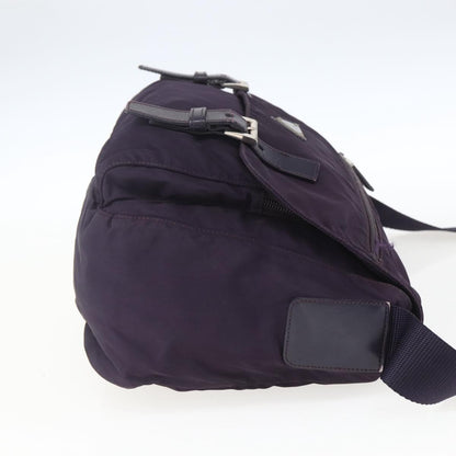 Prada Double Buckle Flap Messenger Bag Tessuto, PURPLE, NYLON, Shoulder bag