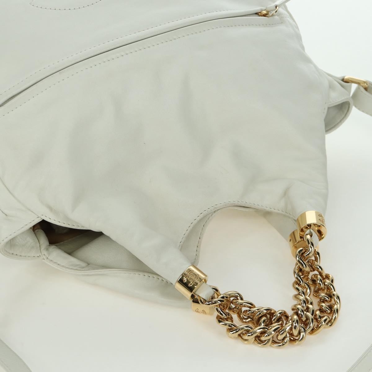 Chanel Rodeo Drive Hobo Leather, WHITE, LEATHER, Handbag