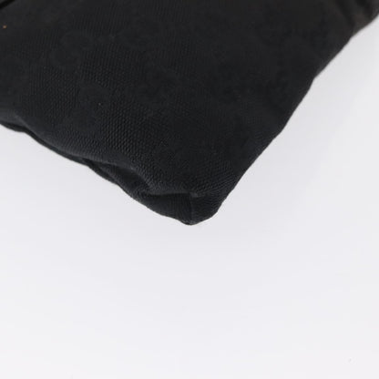 Gucci Vintage Double Belt Bag GG Canvas with Leather, BLACK, CANVAS, Clutche & pouche