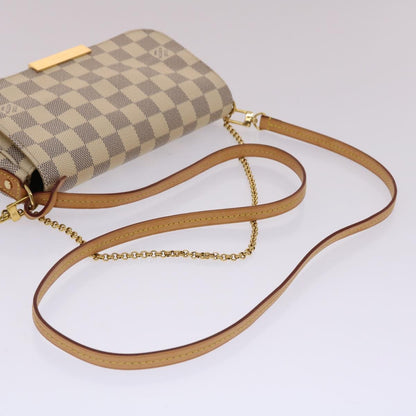 Louis Vuitton Favorite Handbag Damier, White, Canvas, Clutch