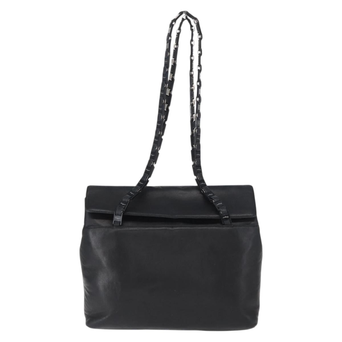 Salvatore Ferragamo Vintage Shoulder Bag Leather, BLACK, LEATHER, Shoulder bag