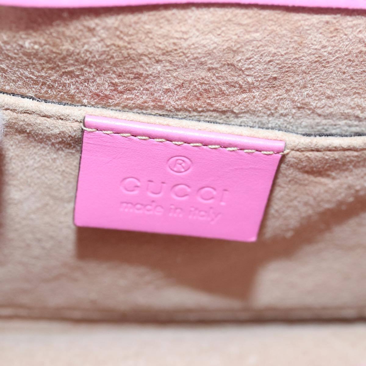 Gucci Sylvie Chain Shoulder Bag Leather, PINK, LEATHER, Shoulder bag