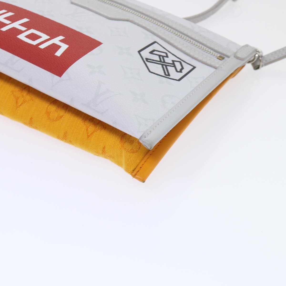 Louis Vuitton Double Flat Messenger Bag Limited Edition Logo Story Monogram Canvas and Denim, WHITE, CANVAS, Shoulder bag