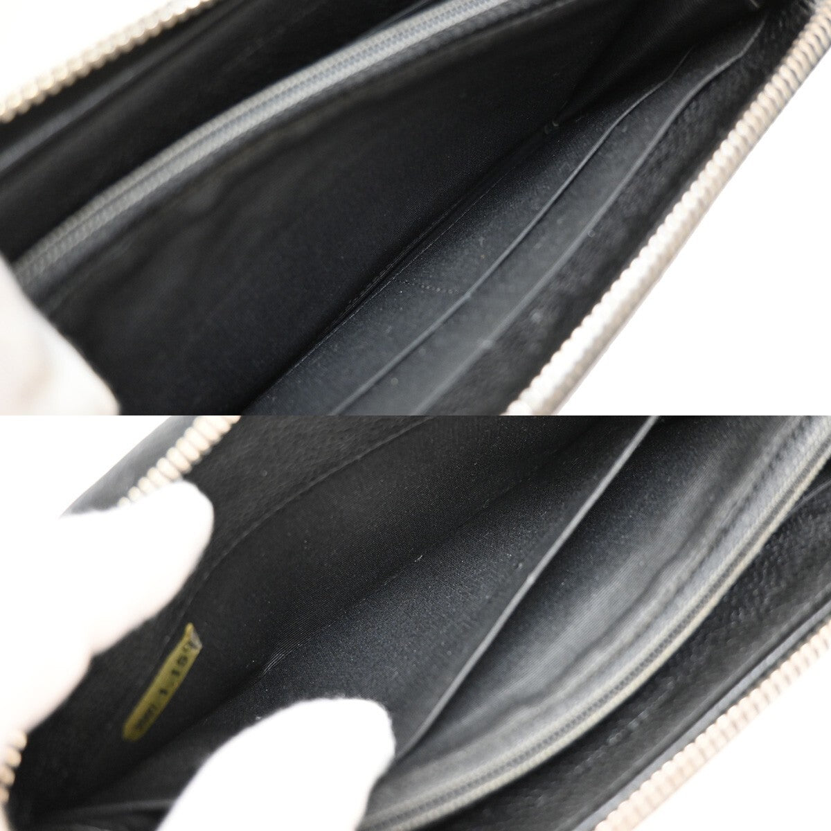 Chanel CC Logo Zipper Long Bifold Leather, BLACK, CALFSKIN, Wallets