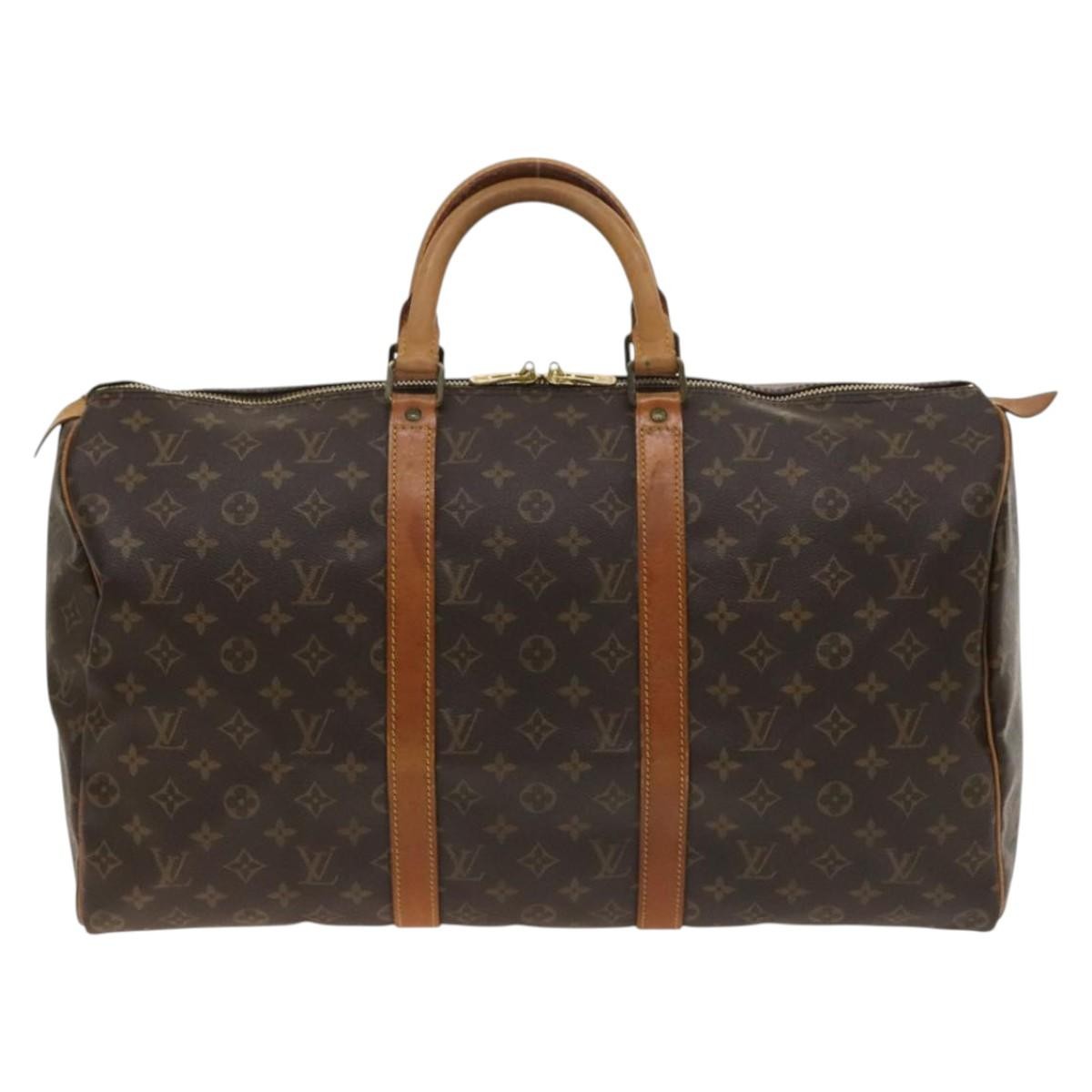 Louis Vuitton Keepall Bag Monogram Canvas, BROWN, CANVAS, Travel bag