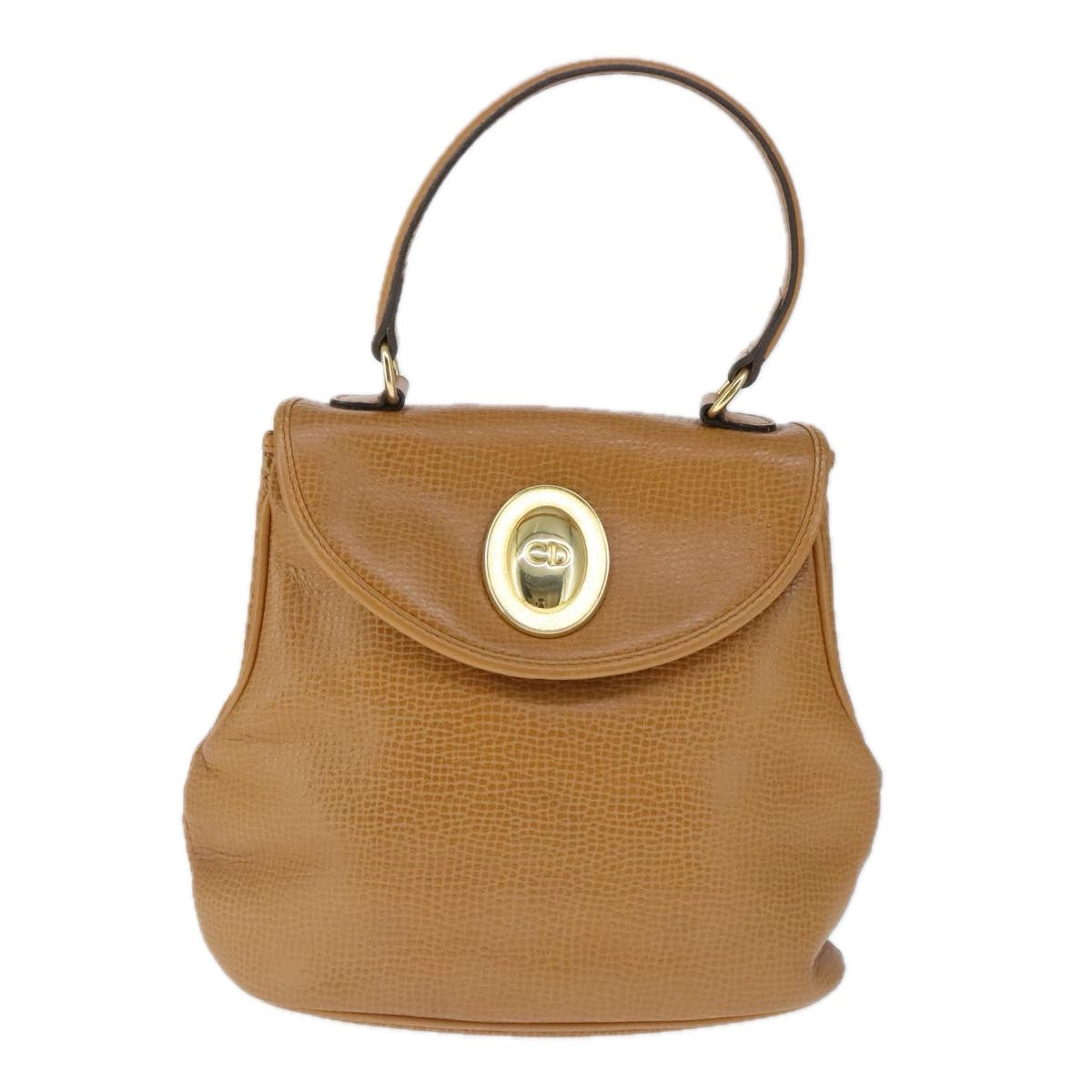 Christian Dior Vintage CD Handbag Leather, BROWN, LEATHER, Handbag