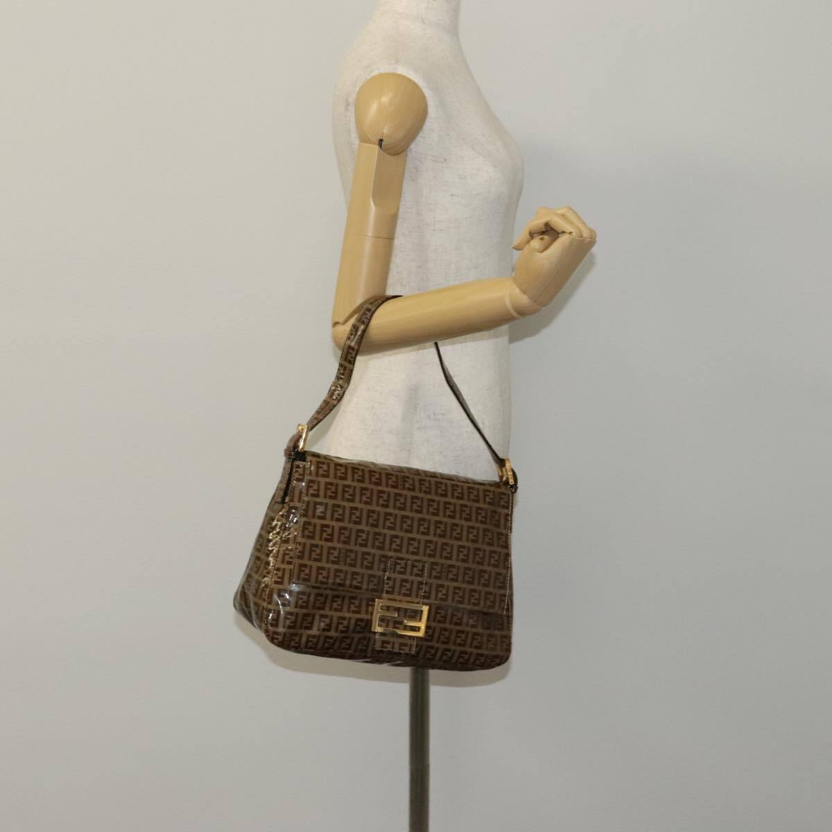 Fendi Mamma Baguette Zucca canvas, BROWN, CANVAS, Handbag