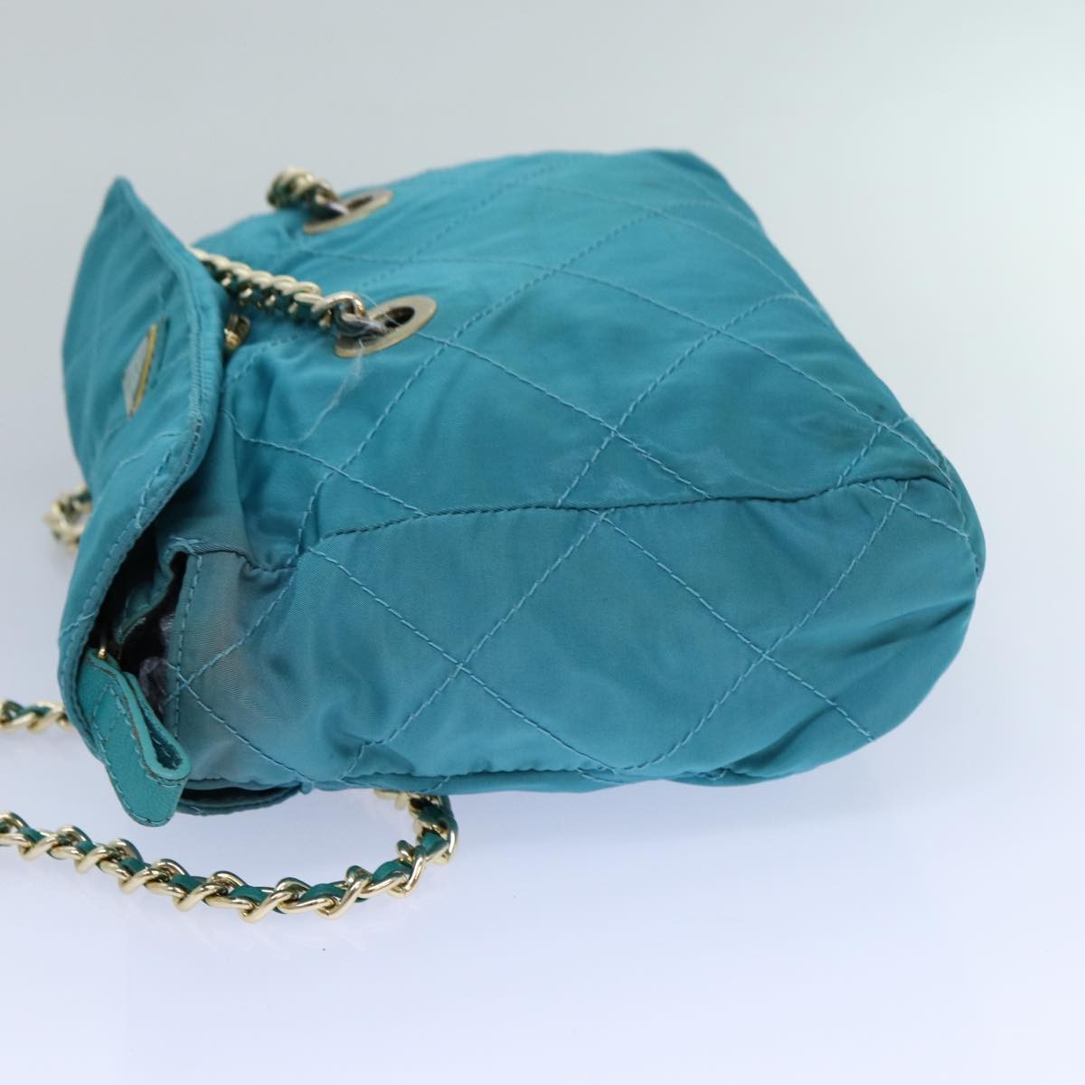 Prada Chain Shoulder Bag Tessuto, BLUE, NYLON, Shoulder bag