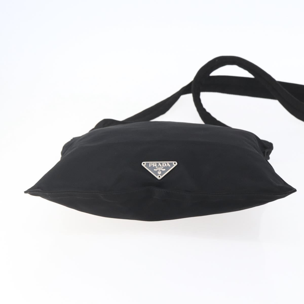Prada Flat Messenger Bag Tessuto, BLACK, NYLON, Shoulder bag