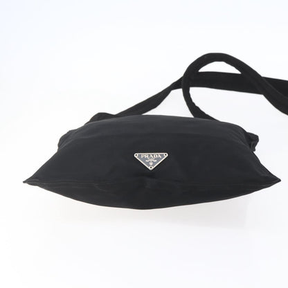 Prada Flat Messenger Bag Tessuto, BLACK, NYLON, Shoulder bag