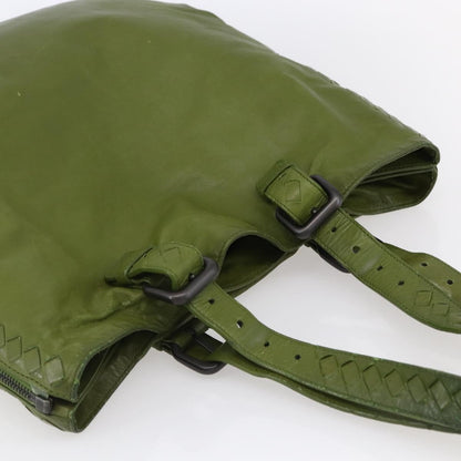 Bottega Veneta Intrecciato Leather, GREEN, LEATHER, Shoulder bag