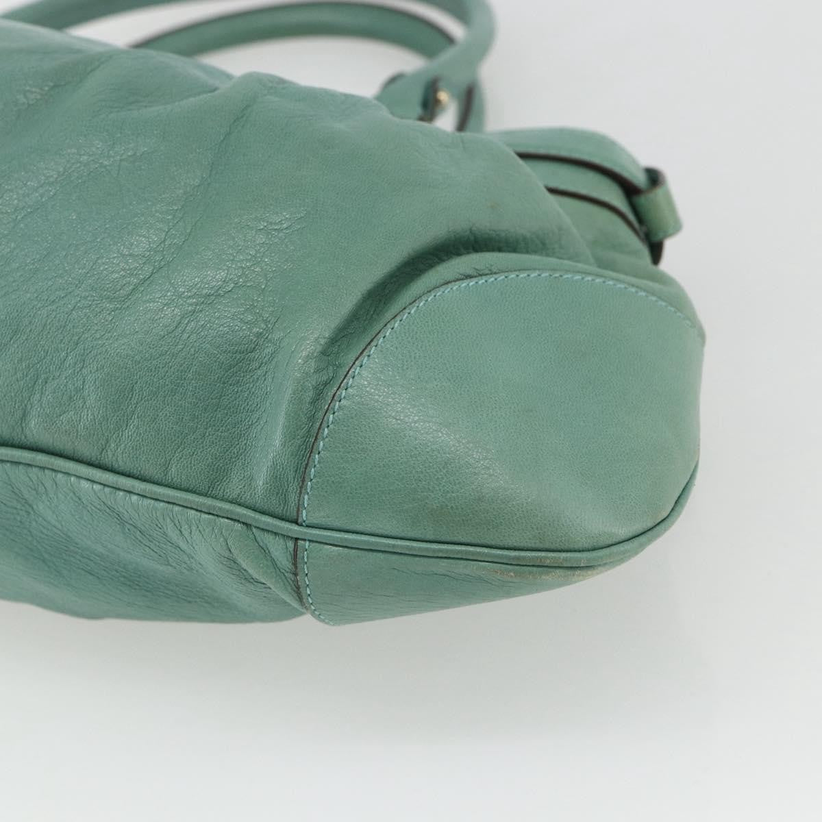 Salvatore Ferragamo Gancini handbag Leather, GREEN, LEATHER, Handbag