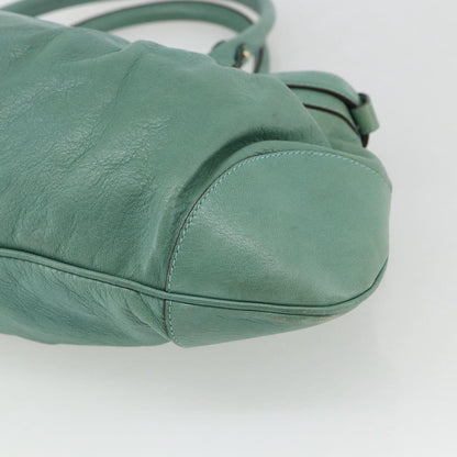 Salvatore Ferragamo Gancini handbag Leather, GREEN, LEATHER, Handbag