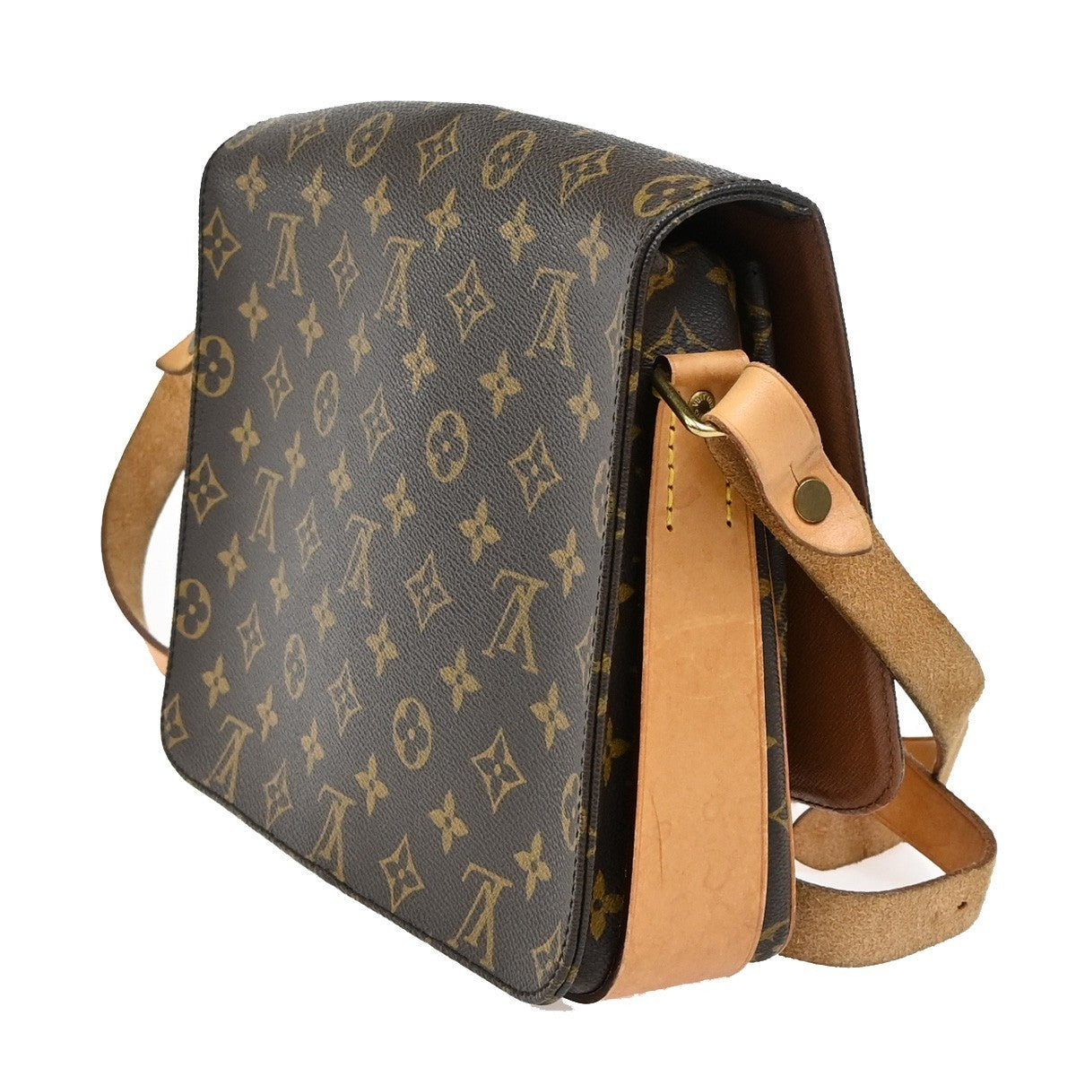 Louis Vuitton Cartouchiere Handbag Monogram Canvas, BROWN, LEATHER, Shoulder bag