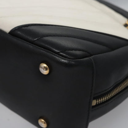 Chanel V Stitch Leather, WHITE, LEATHER, Handbag