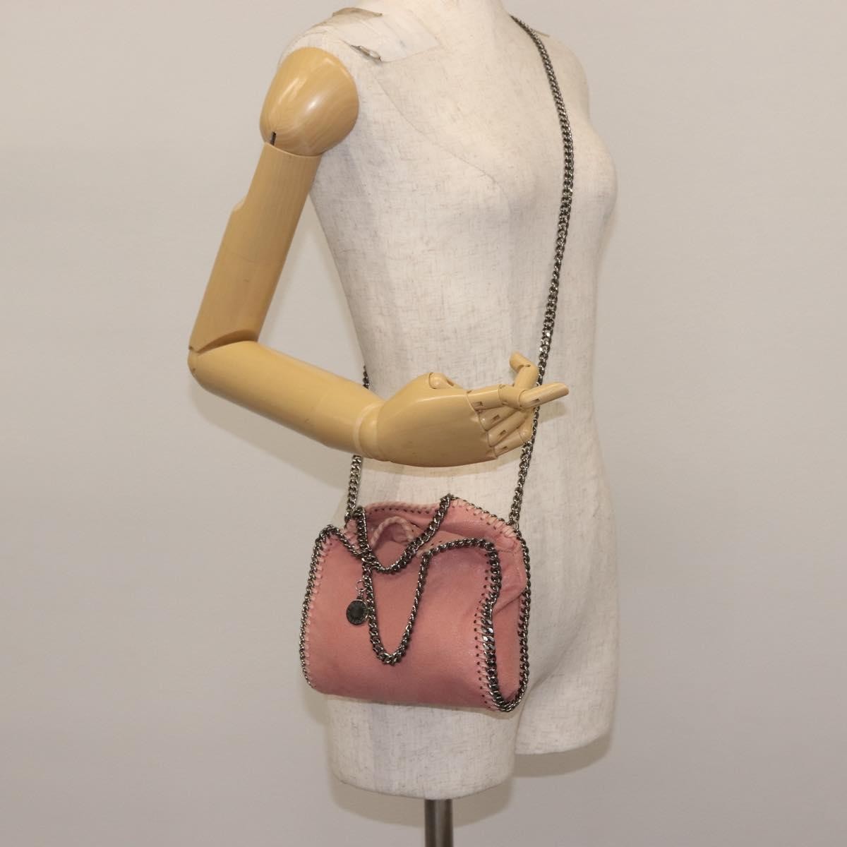 Stella McCartney Falabella Fold Over Crossbody Bag Suede, PINK, SUEDE, Crossbody bag