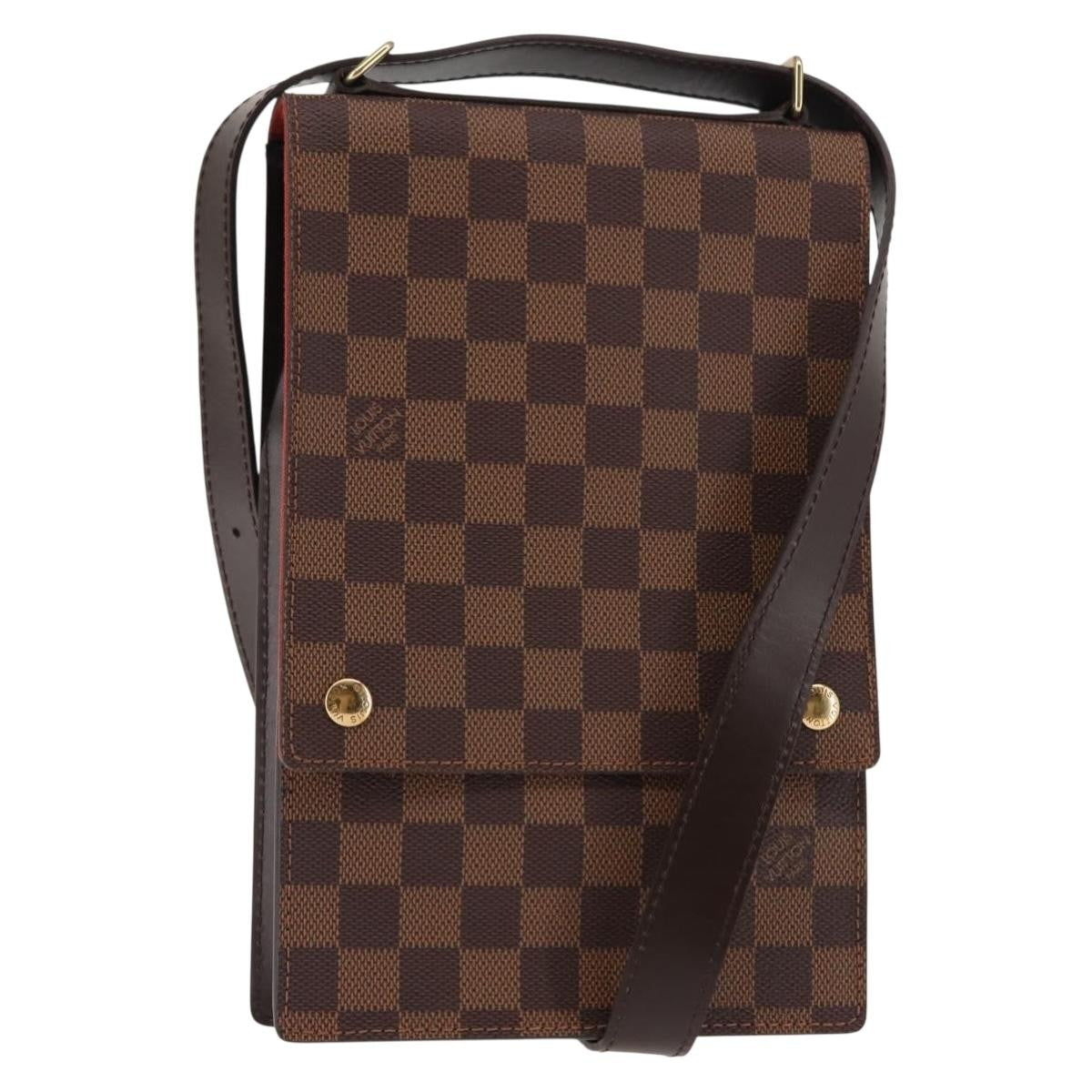 Louis Vuitton Portobello Messenger Damier, Brown, Canvas, Shoulder Bag