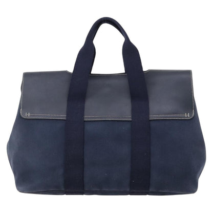 Hermes Valparaiso Bag Toile and Leather, NAVY, CANVAS, Handbag