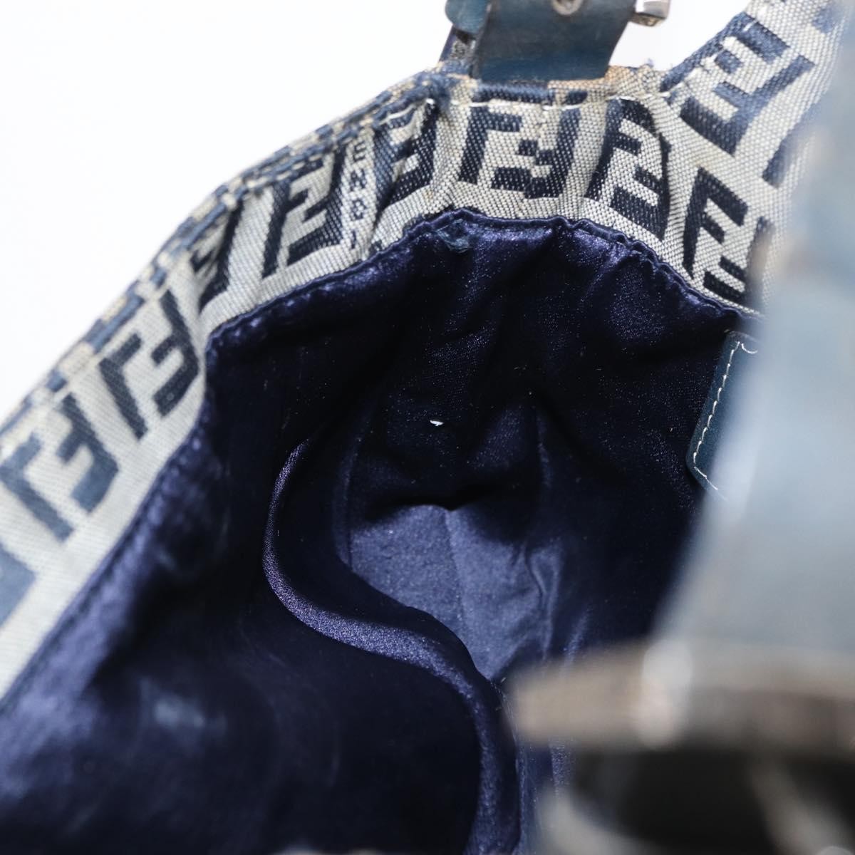 Fendi Baguette Bag Zucchino Canvas, NAVY, CANVAS, Shoulder bag