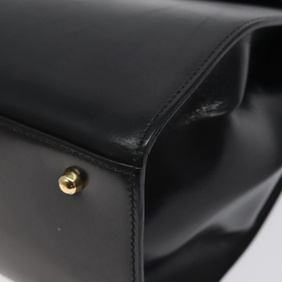 Gucci Vintage Lady Lock Top Handle Bag Leather, BLACK, LEATHER, Handbag