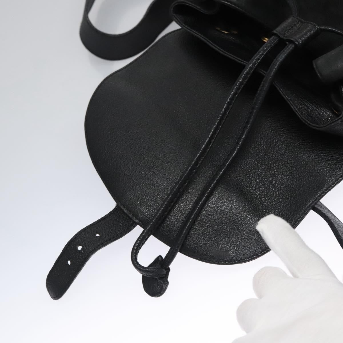 Gucci Vintage Bamboo Backpack Suede and Leather, Black, Suede, Backpack