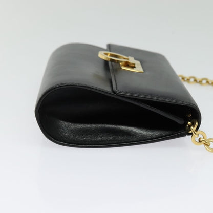 Salvatore Ferragamo Gancini Box Crossbody Bag Leather, BLACK, LEATHER, Shoulder bag