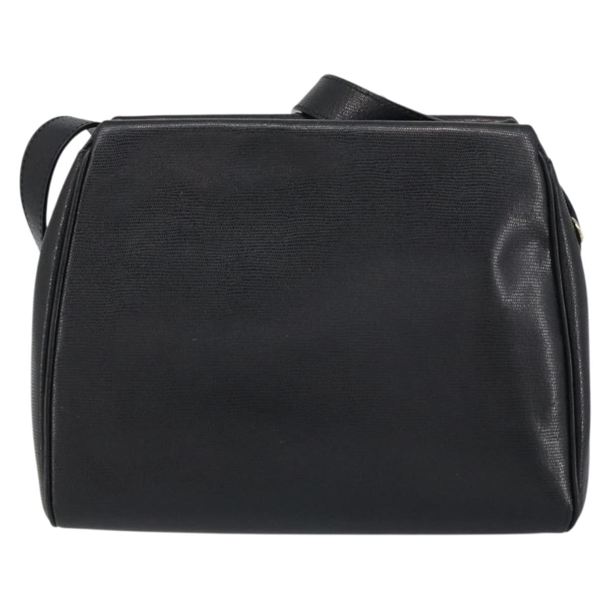 Celine Circle Logo Shoulder Bag Leather, BLACK, LEATHER, Shoulder bag