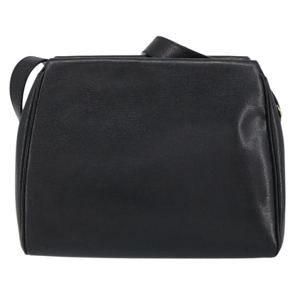Celine Circle Logo Shoulder Bag Leather, BLACK, LEATHER, Shoulder bag