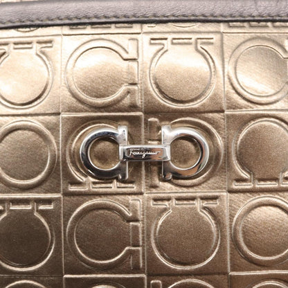 Salvatore Ferragamo Gancini Shoulder Bag Patent Leather, GOLD, PATENT_LEATHER, Shoulder bag