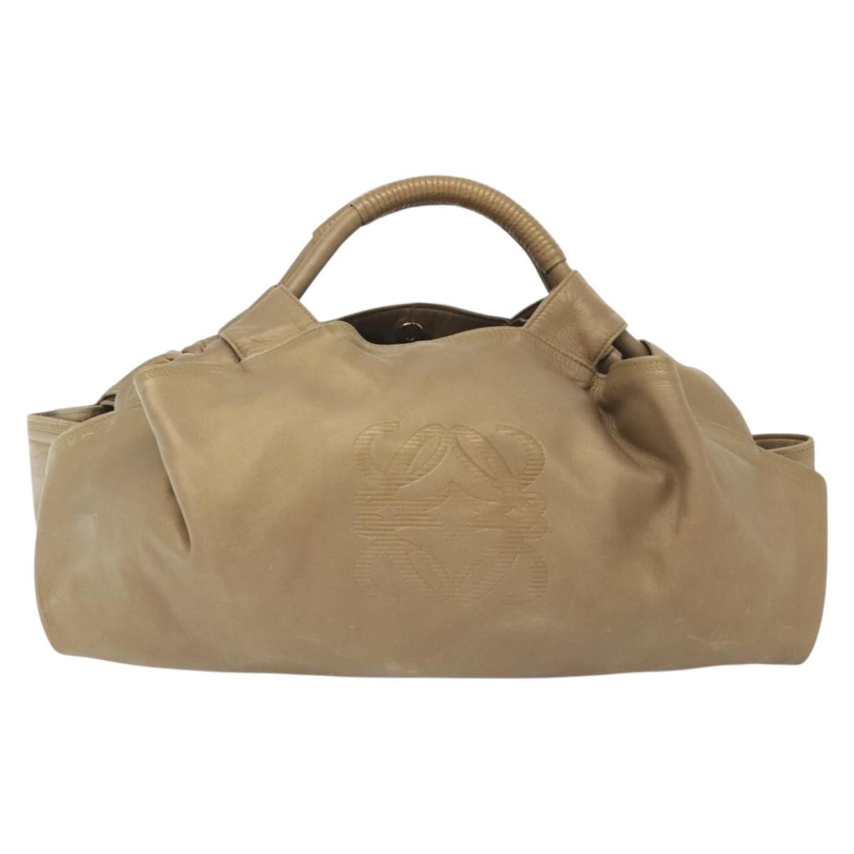 Loewe Anagram Logo Nappa Aire Hand Bag Leather, BEIGE, LEATHER, Handbag
