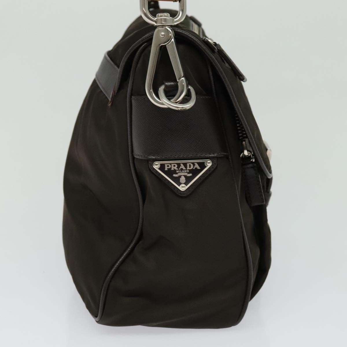 Prada Vintage Flap Shoulder Bag Nylon, KHAKI, NYLON, Shoulder bag