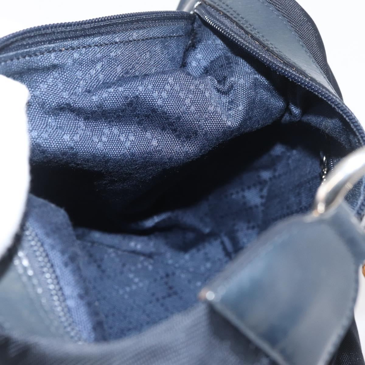 Gucci Vintage Bamboo Hobo Nylon, Navy, Nylon, Shoulder Bag